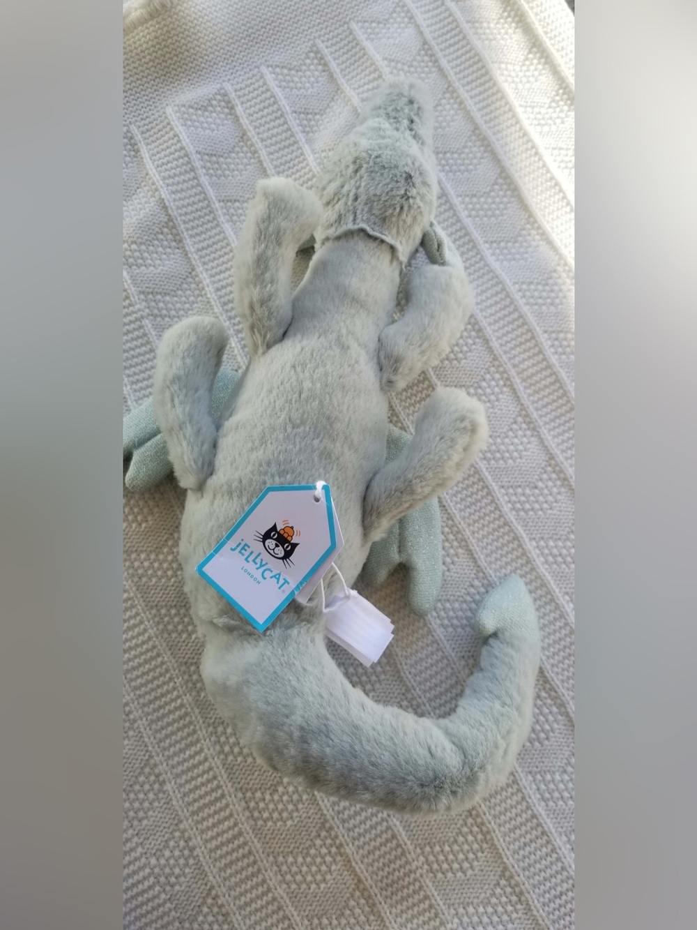 RETIRED Jellycat soft plush dragon in pale green - Picture 3 of 8